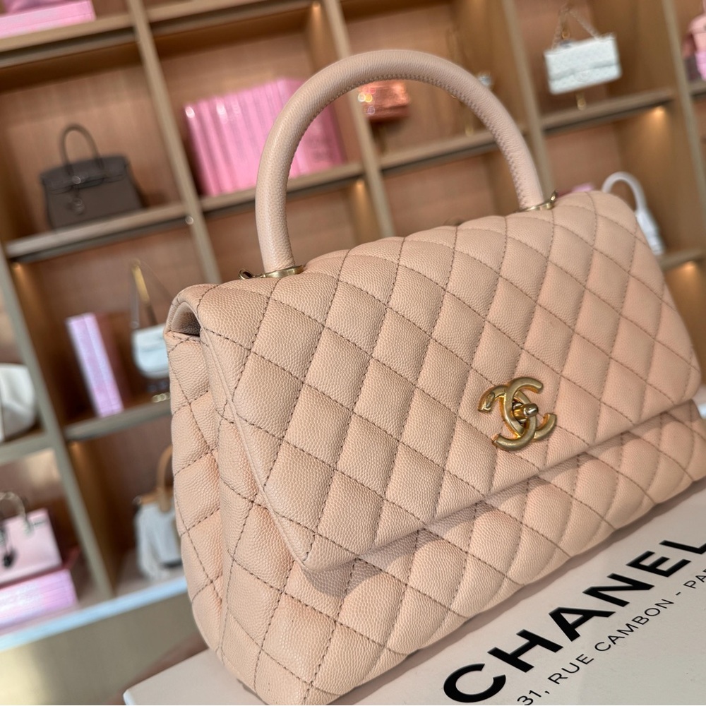 Chanel Light Pink Quilted Satchel